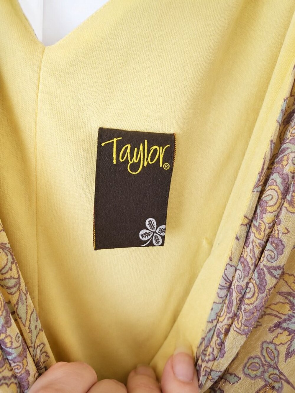 Floral Butter Yellow Maxi Dress Romantic Cottagegrandma Smocked Waist Shimmer XL - Picture 3 of 7